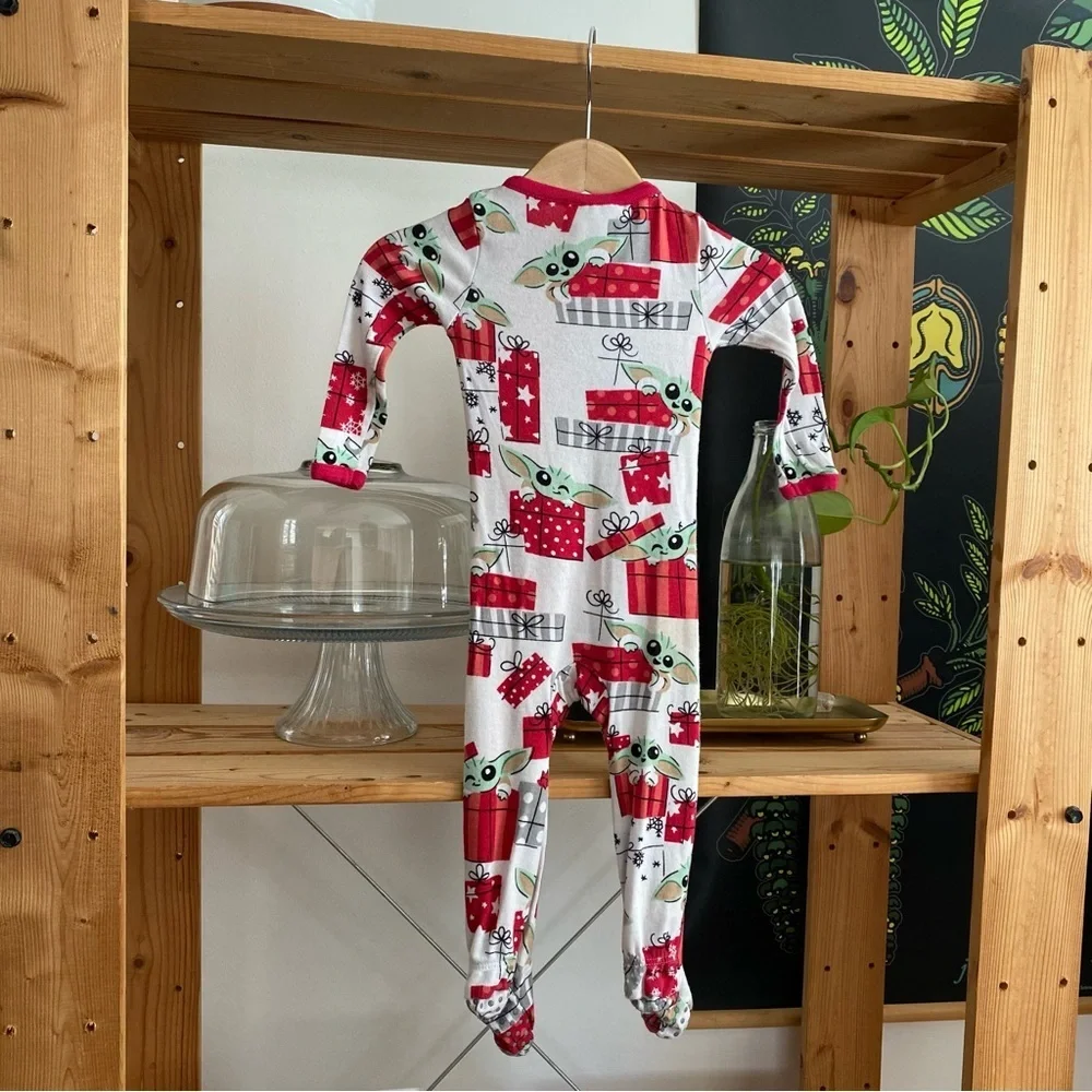 Star Wars Slumber Munki Munki Baby Yoda Christmas Bamboo Footie Pajamas 6-9m